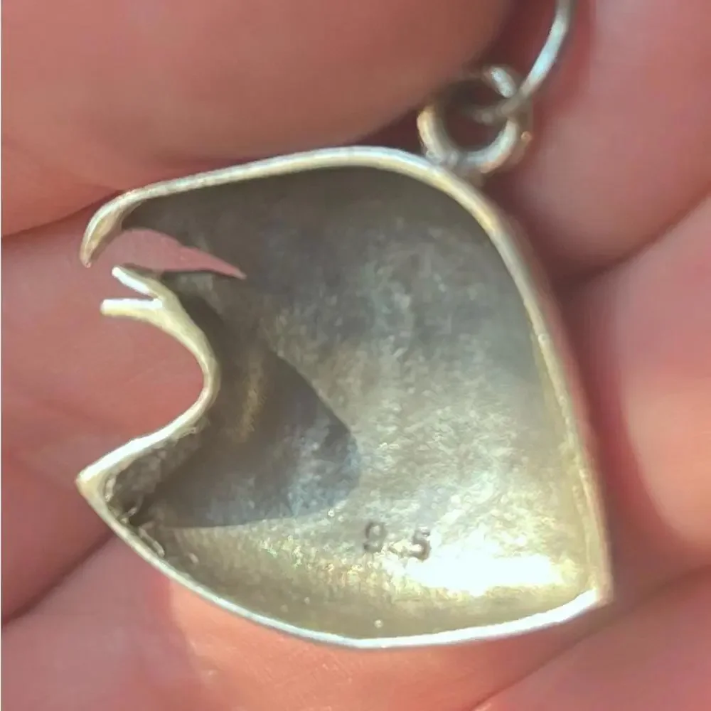 Sterling Silver Eagle Head Pendant Necklace‎